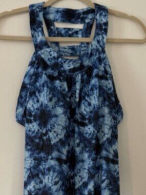 ZeroXposur Women’s Racerback Tank Built-In Bra Tie-Dye Blue/Black Size S